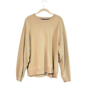 5/$25 Izod Y2K Vintage Sweatshirt Size XL Tan Pullover Dropped Shoulder Crewneck